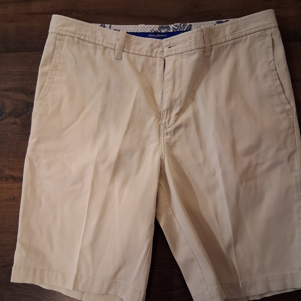 Tommy Bahama Men's Beige Flat Front Shorts